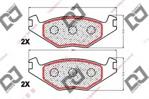 Фото Комплект гальмівних колодок, дискове гальмо DJ PARTS BP2102