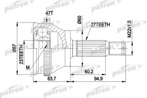 Фото Шарнірний комплект, приводний вал Patron PCV1617AR