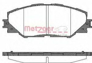 Фото Комлект гальмівних колодок, дисковий механізм Metzger 123400