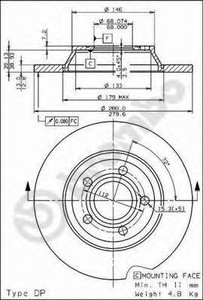 Фото Гальмівний диск AP Automotive Prod 14544