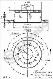 Фото Гальмівний диск AP Automotive Prod 14808