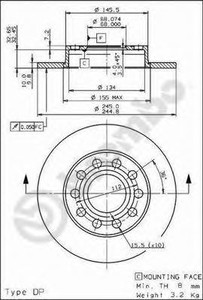 Фото Гальмівний диск AP Automotive Prod 14839