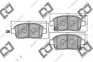 Фото Комплект гальмівних колодок, дискове гальмо DJ PARTS BP1051