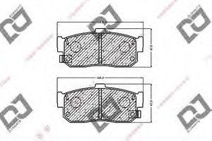 Фото Комплект гальмівних колодок, дискове гальмо DJ PARTS BP1221