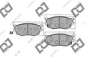 Фото Комплект гальмівних колодок, дискове гальмо DJ PARTS BP1415