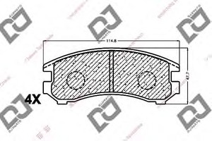 Фото Комплект гальмівних колодок, дискове гальмо DJ PARTS BP1467