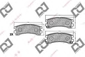 Фото Комплект гальмівних колодок, дискове гальмо DJ PARTS BP1472