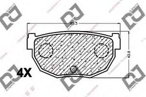 Фото Комплект гальмівних колодок, дискове гальмо DJ PARTS BP1477