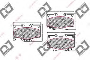 Фото Комплект гальмівних колодок, дискове гальмо DJ PARTS BP1577