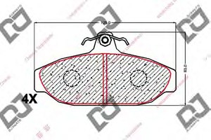 Фото Комплект гальмівних колодок, дискове гальмо DJ PARTS BP1898