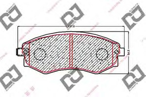 Фото Комплект гальмівних колодок, дискове гальмо DJ PARTS BP1626