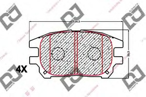 Фото Комплект гальмівних колодок, дискове гальмо DJ PARTS BP1633