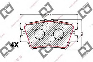 Фото Комплект гальмівних колодок, дискове гальмо DJ PARTS BP1638