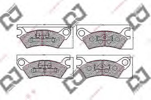 Фото Комплект гальмівних колодок, дискове гальмо DJ PARTS BP1659