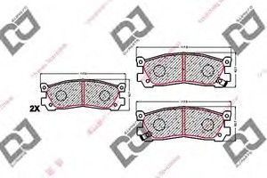 Фото Комплект гальмівних колодок, дискове гальмо DJ PARTS BP1664