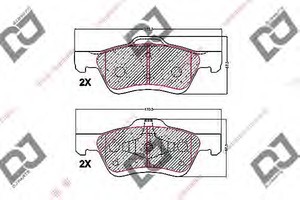 Фото Комплект гальмівних колодок, дискове гальмо DJ PARTS BP1708