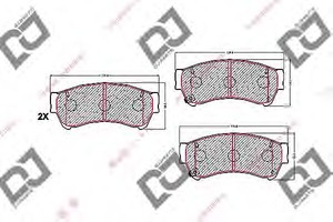 Фото Комплект гальмівних колодок, дискове гальмо DJ PARTS BP1714