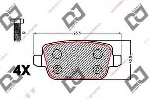 Фото Комплект гальмівних колодок, дискове гальмо DJ PARTS BP2140