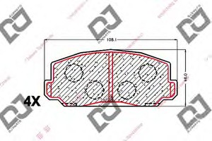 Фото Комплект гальмівних колодок, дискове гальмо DJ PARTS BP1731