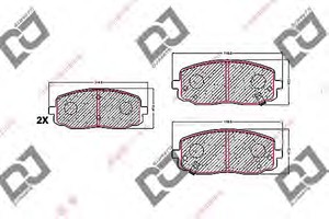 Фото Комплект гальмівних колодок, дискове гальмо DJ PARTS BP1594