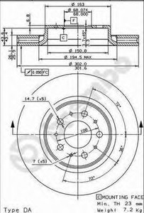 Фото Гальмівний диск Brembo 09.8642.10