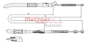 Фото Трос, паркувальна гальмівна система Metzger 17.1297