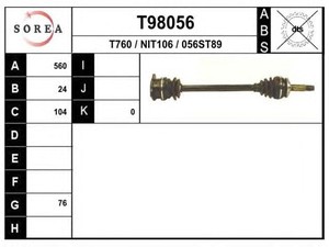 Фото Привідний вал EAI T98056