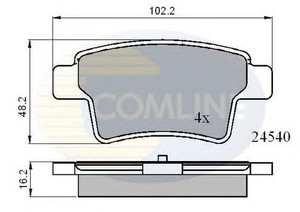 Фото Комплект гальмівних колодок, дискове гальмо COMLINE CBP01713