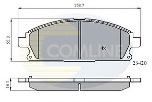 Фото Комплект гальмівних колодок, дискове гальмо COMLINE CBP0591