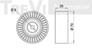Фото Паразитний / провідний ролик, поліклиновий ремінь TREVI AUTOMOTIVE TA1970
