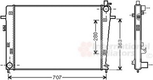 Фото Радіатор, охолодження двигуна VAN WEZEL 82002328