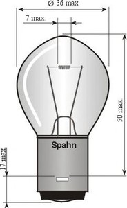 Фото Лампа накаливания, фара рабочего освещения; Лампа накаливания, основная фара; Лампа накаливания, противотуманная фара; Лампа накаливания, задняя противотуманная фара SPAHN GLUHLAMPEN 4235