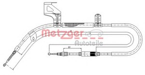 Фото Трос, паркувальна гальмівна система Metzger 10.9040