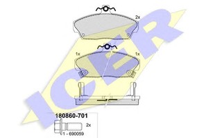 Фото Гальмівні колодки Icer 180860
