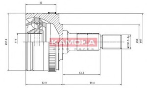 Фото Шарнірний комплект, приводний вал Kamoka 7000