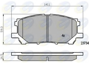 Фото Комплект гальмівних колодок, дискове гальмо COMLINE CBP01750