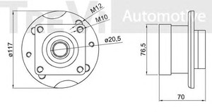 Фото Комплект подшипника ступицы колеса TREVI AUTOMOTIVE WB1315