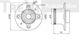 Фото Комплект подшипника ступицы колеса TREVI AUTOMOTIVE WB1573