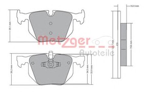 Фото Комплект гальмівних колодок, дискове гальмо Metzger 1170318