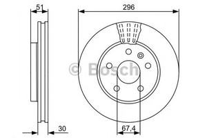 Фото Диск гальмівний (передній) Opel Insignia A 08- (296x30) Bosch 0 986 479 C65