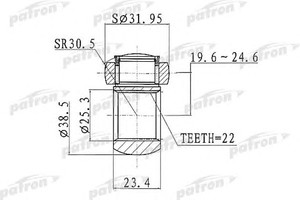 Фото Муфта с шипами, приводной вал Patron PTD003