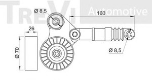 Фото Натяжная планка, поликлиновой ремень TREVI AUTOMOTIVE TA1783