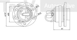 Фото Комплект подшипника ступицы колеса TREVI AUTOMOTIVE WB1872