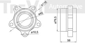 Фото Комплект подшипника ступицы колеса TREVI AUTOMOTIVE WB1879