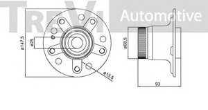 Фото Комплект подшипника ступицы колеса TREVI AUTOMOTIVE WB1984