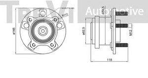 Фото Комплект подшипника ступицы колеса TREVI AUTOMOTIVE WB2251