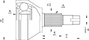 Фото Шарнірний комплект, приводний вал OPEN PARTS CVJ567310