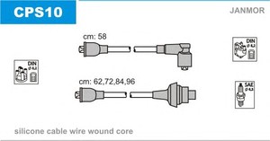 Фото Комплект дротів запалювання JANMOR CPS10