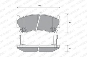 Фото Комплект гальмівних колодок, дискове гальмо WEEN 1512176