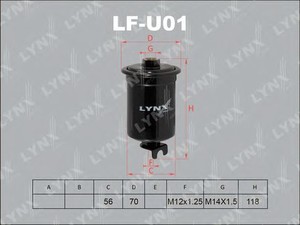 Фото Паливний фільтр LYNXauto LF-U01